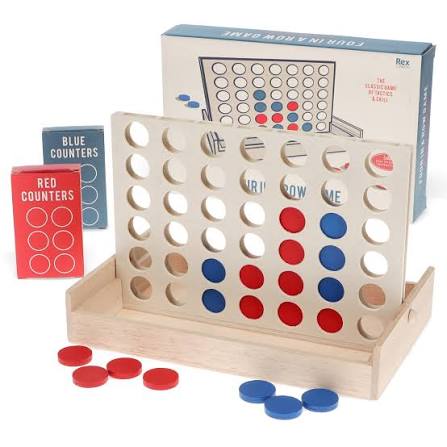 Wooden 4-in-a-Row Strategy Game